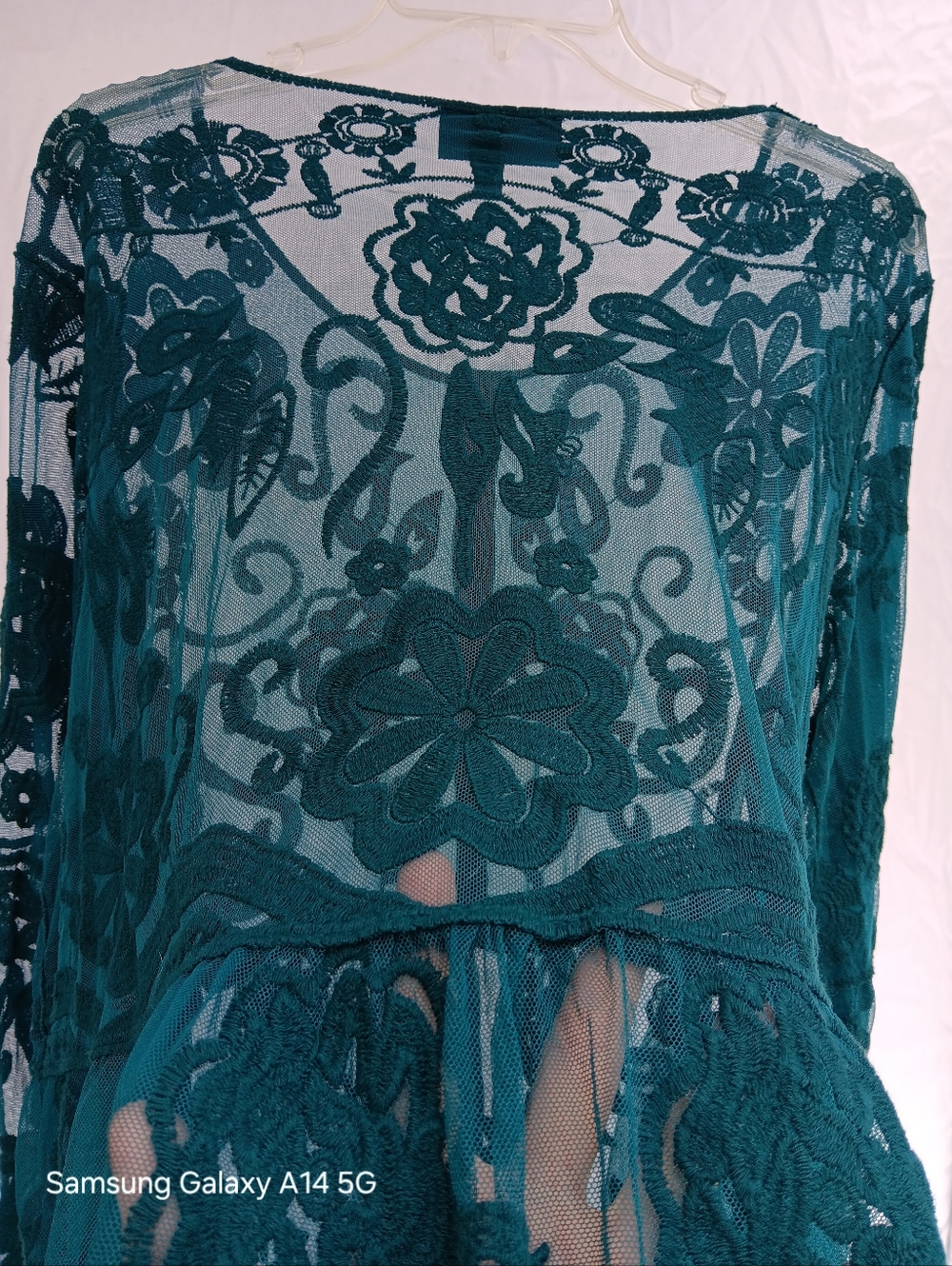 Lane Bryant Mesh Embroidered Babydoll Top Size 18/20 - Picture 9 of 11